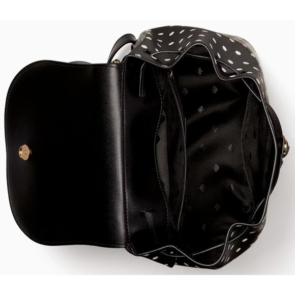 S NWB Kate Spade Disney Minnie Mouse Flap Black Leather Backpack K4642 main image 10